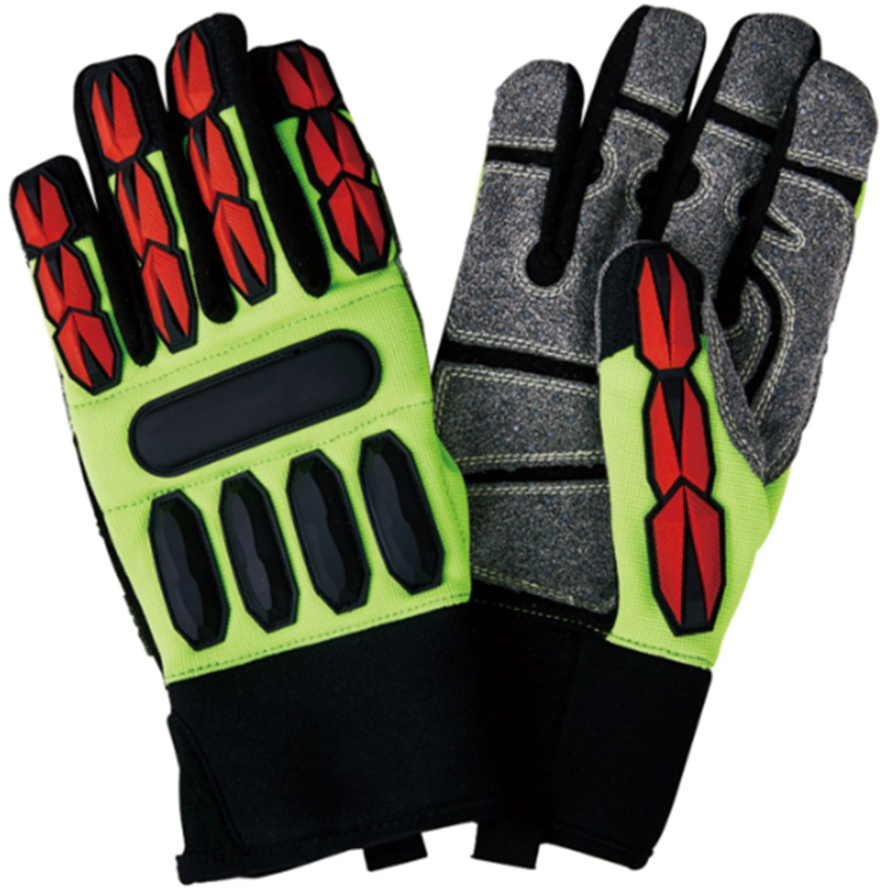 Durable Synthetic Leather Anti Impact Glove Cut Resistant Non-slip High Visible TPR Padding Wear Res