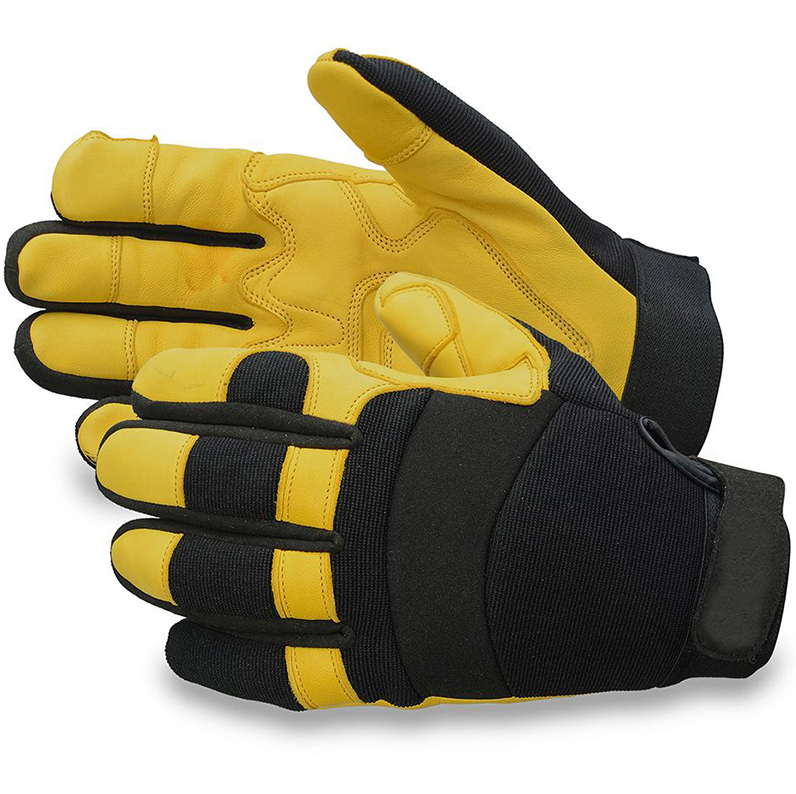 Manufacturer Customized Durable Synthetic Leather Auto Mechanics Cut Resistance Construction Gloves 
