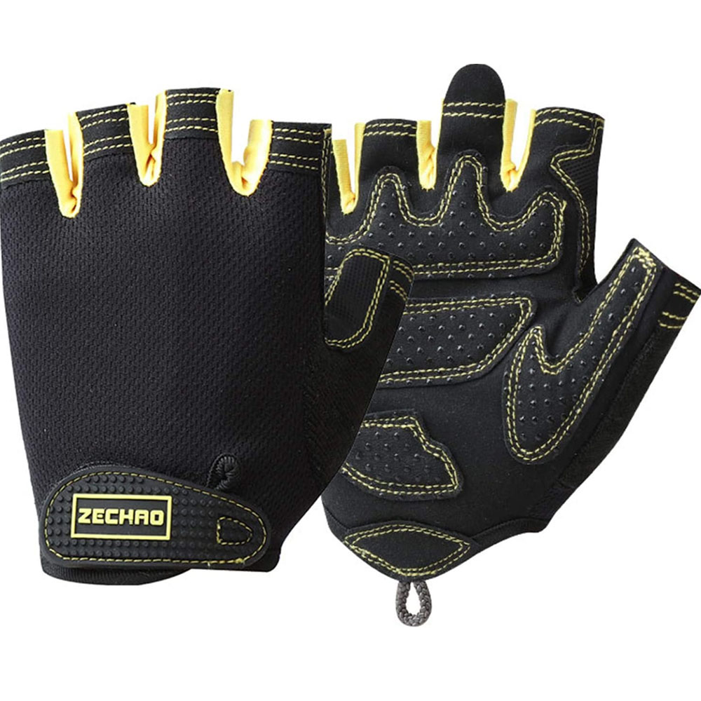 Four seasons  Custom Breathable Short Fingers Vibration-Resistant Gloves Shock Absorption Unisex Mic