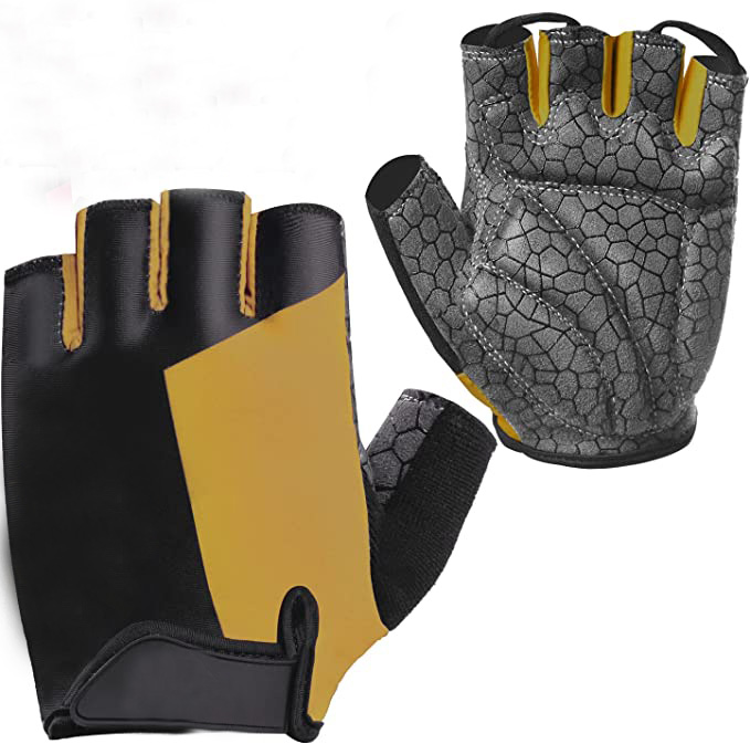 GEL Padded Vibration-Resistant Short Finger Gloves Micro Fiber Durable Fitness Bike Outdoor Mountain