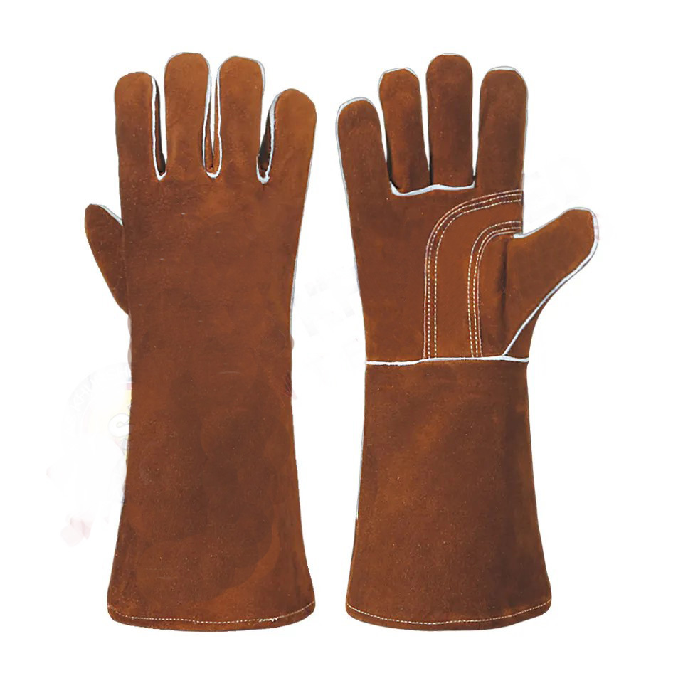 Factory OEM Custom High End Cut-Resistance Fire Resistant Chemical-Resistant Cow Split Leather Long 