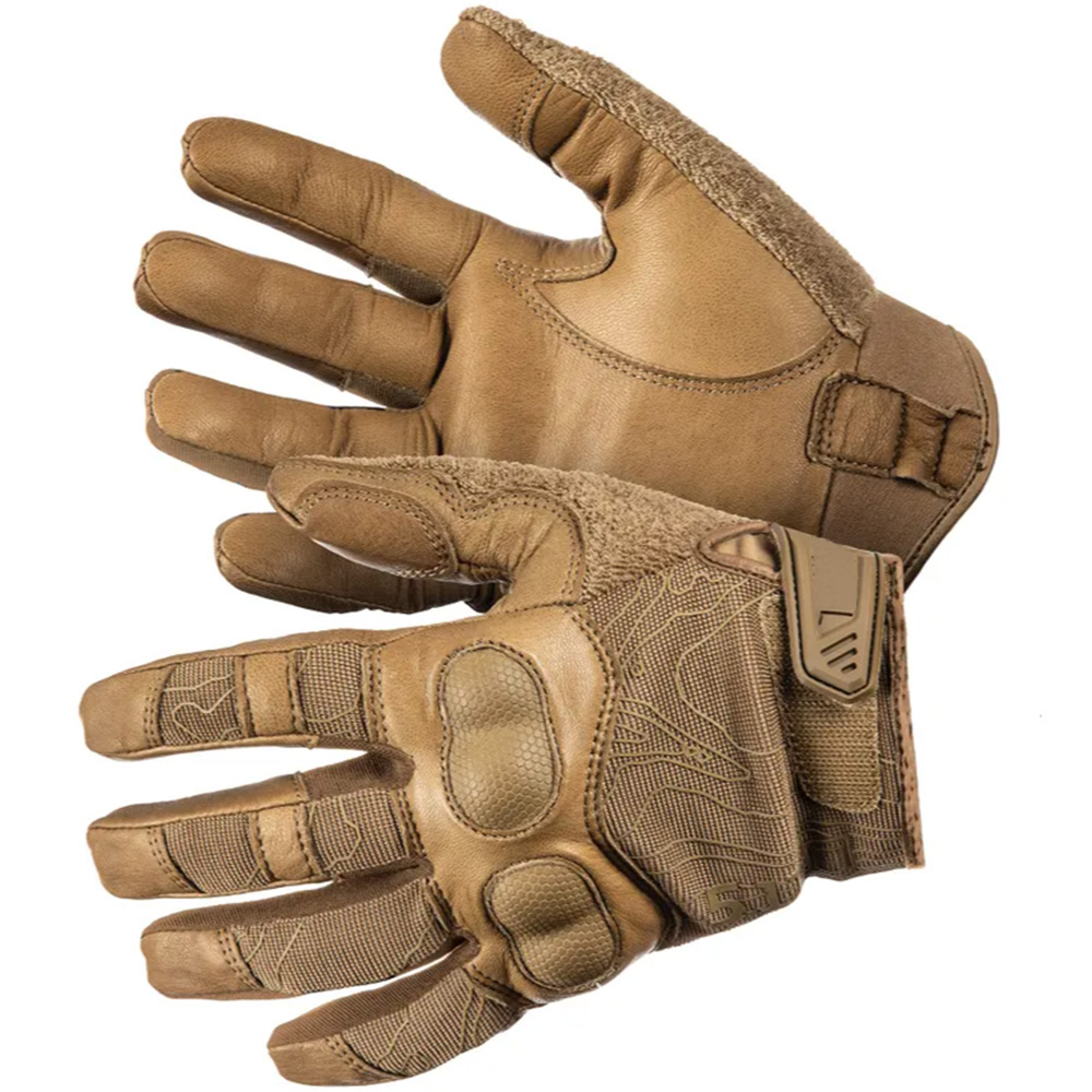 Manufacturer Customized The Best Cut-Resistance Beige Leather Ergo Grip Active Tactical Gloves for P